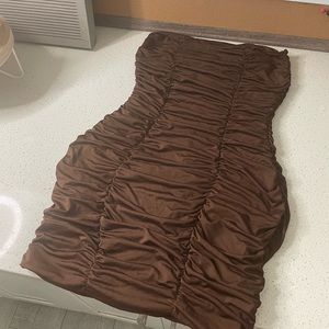 SHEIN brown scrunched dress size M